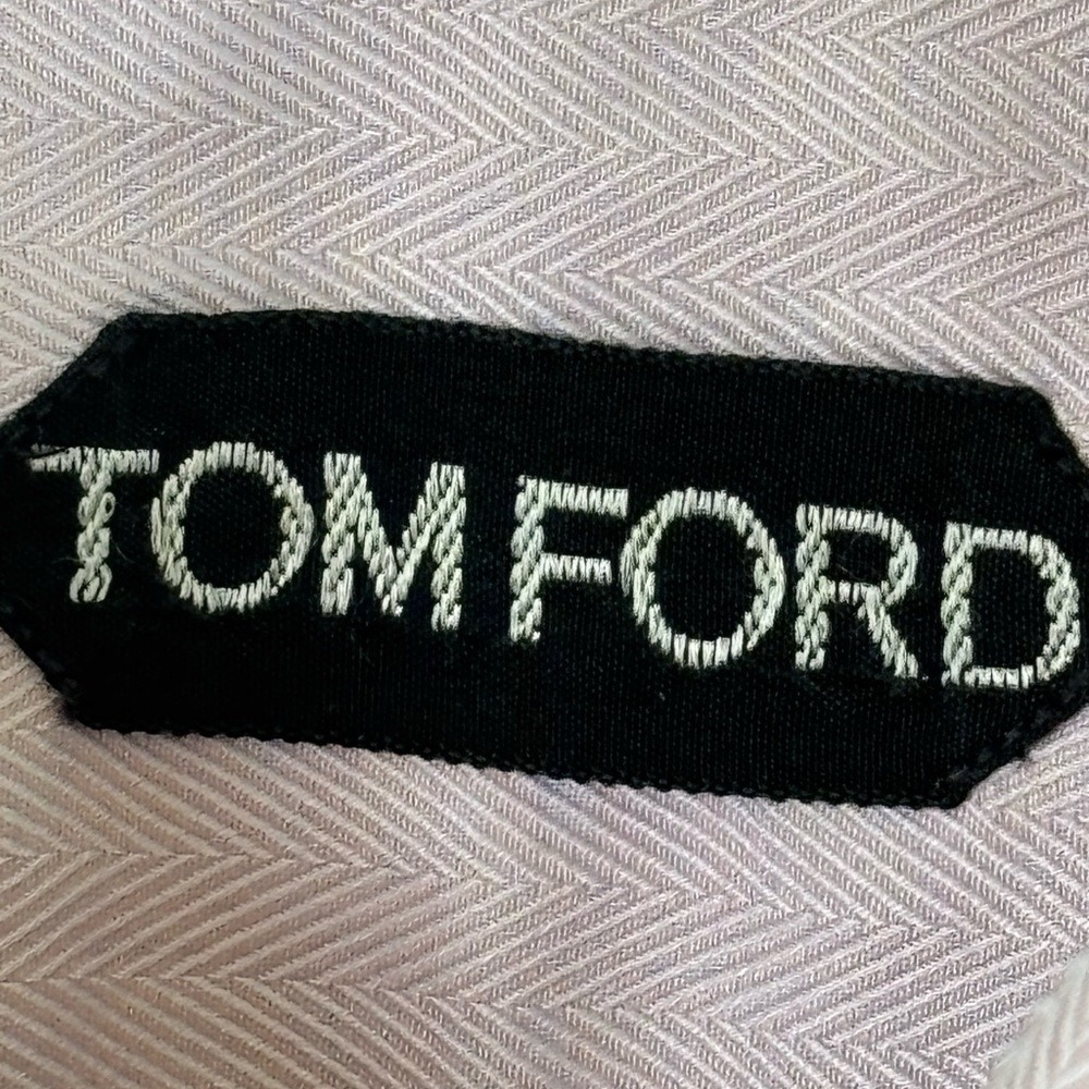 Tom Ford Dress Shirt Light Purple Mens 15.5 39 Herringbone Cotton Switzerland - Picture 3 of 9